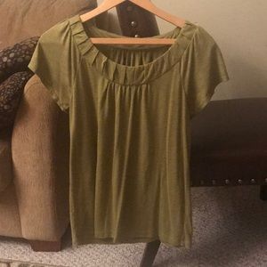 LOFT run her neck olive top